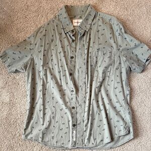 Goodfellow & Co Olive Leaf Print Shirt